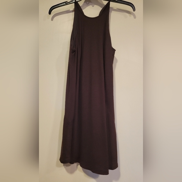 Sugar & lips brown halter style mini dress/tunic with pockets on sides - Picture 1 of 5